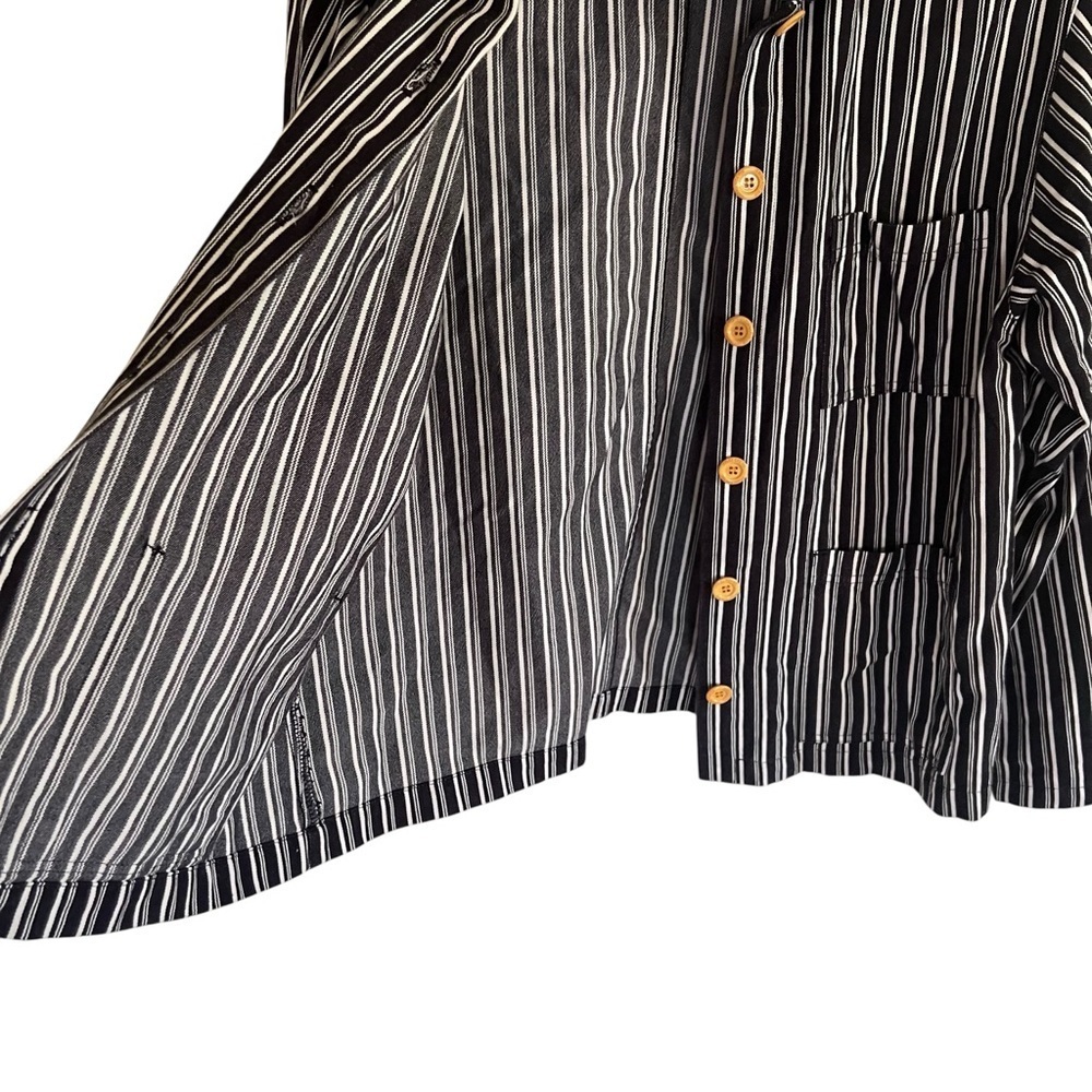 Big Bud Press Black White Striped Work Jacket Unisex S - Picture 7 of 11